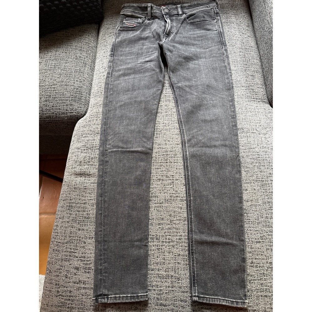 Diesel Library Mens Slim Fit Faded Black Grey Denim Jeans W31 L32 Stretch